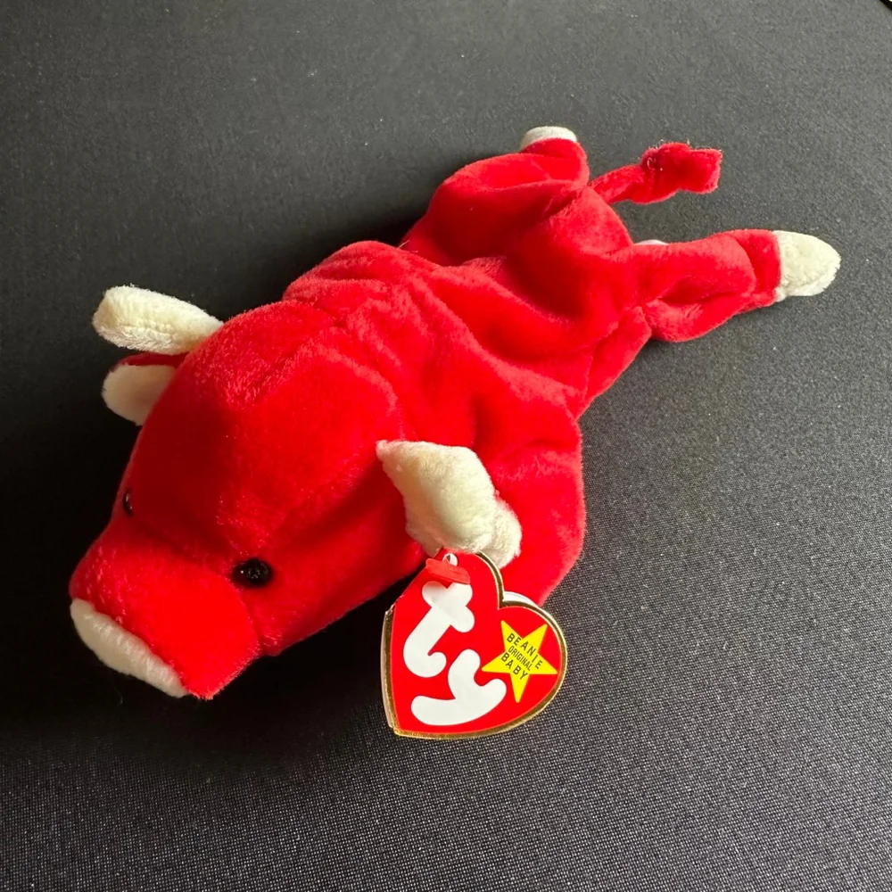 Baby Ty Snort Red Bull Stuffed Animal